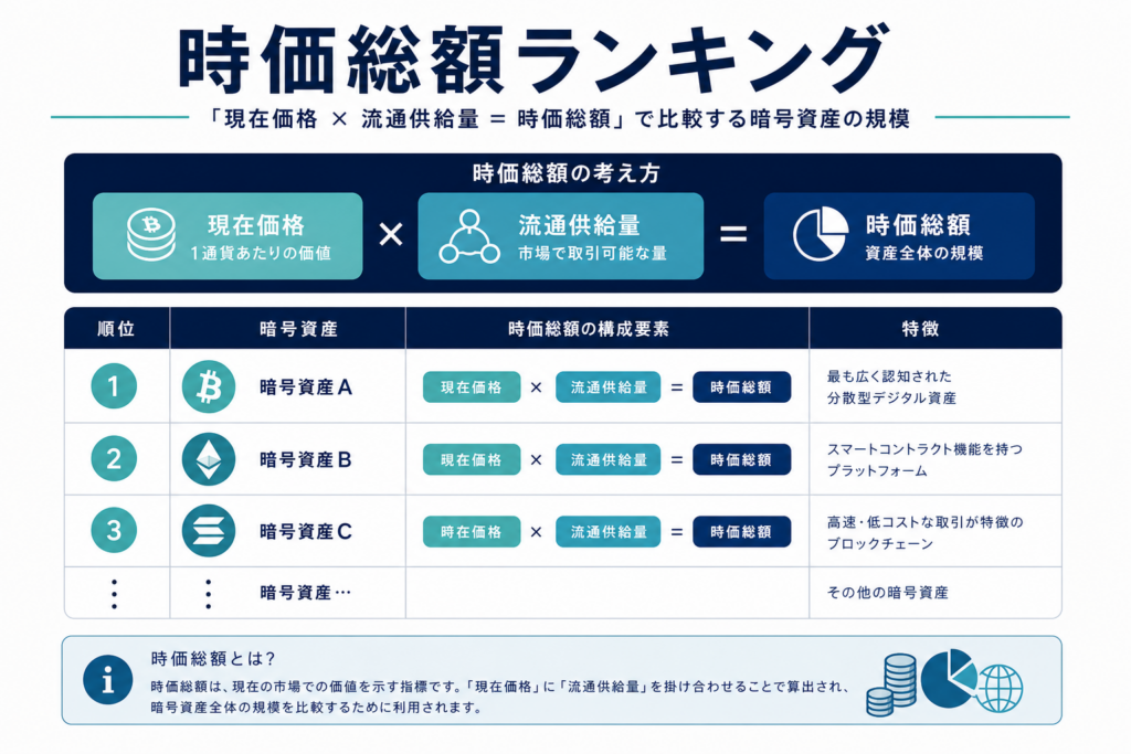 暗号資産の現在価格と流通供給量から時価総額を求める記事アイキャッチ